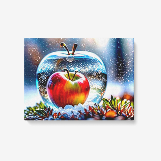 Apple Canvas Wall Art for Living Room - Framed Ready to Hang 24"x18"